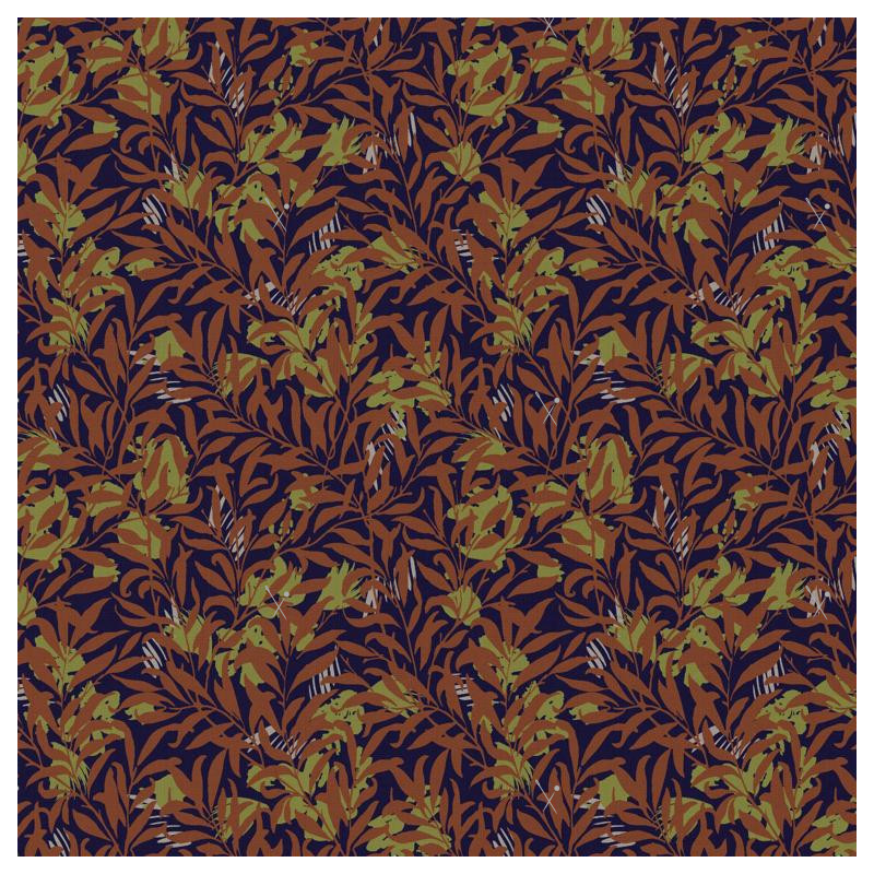 Printed Viscose SHAE Navy Blue / Toffee